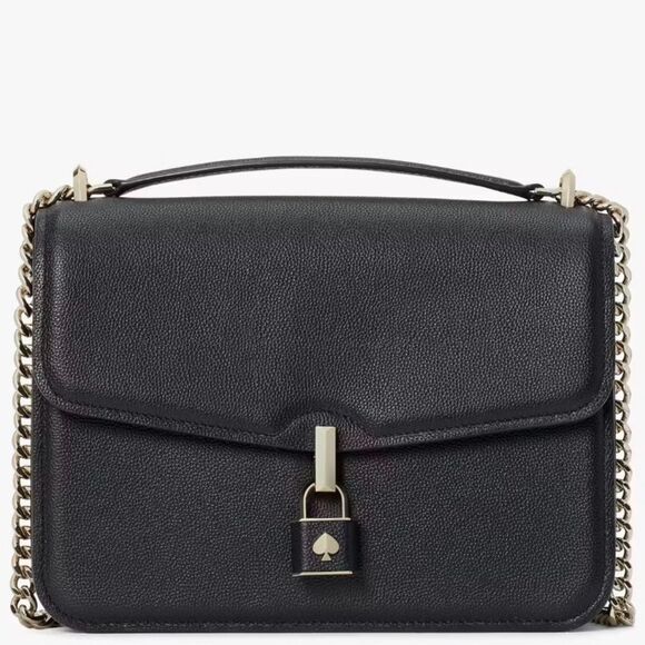 kate spade Handbags - Kate Spade Black Locket Large Flap Shoulder Bag